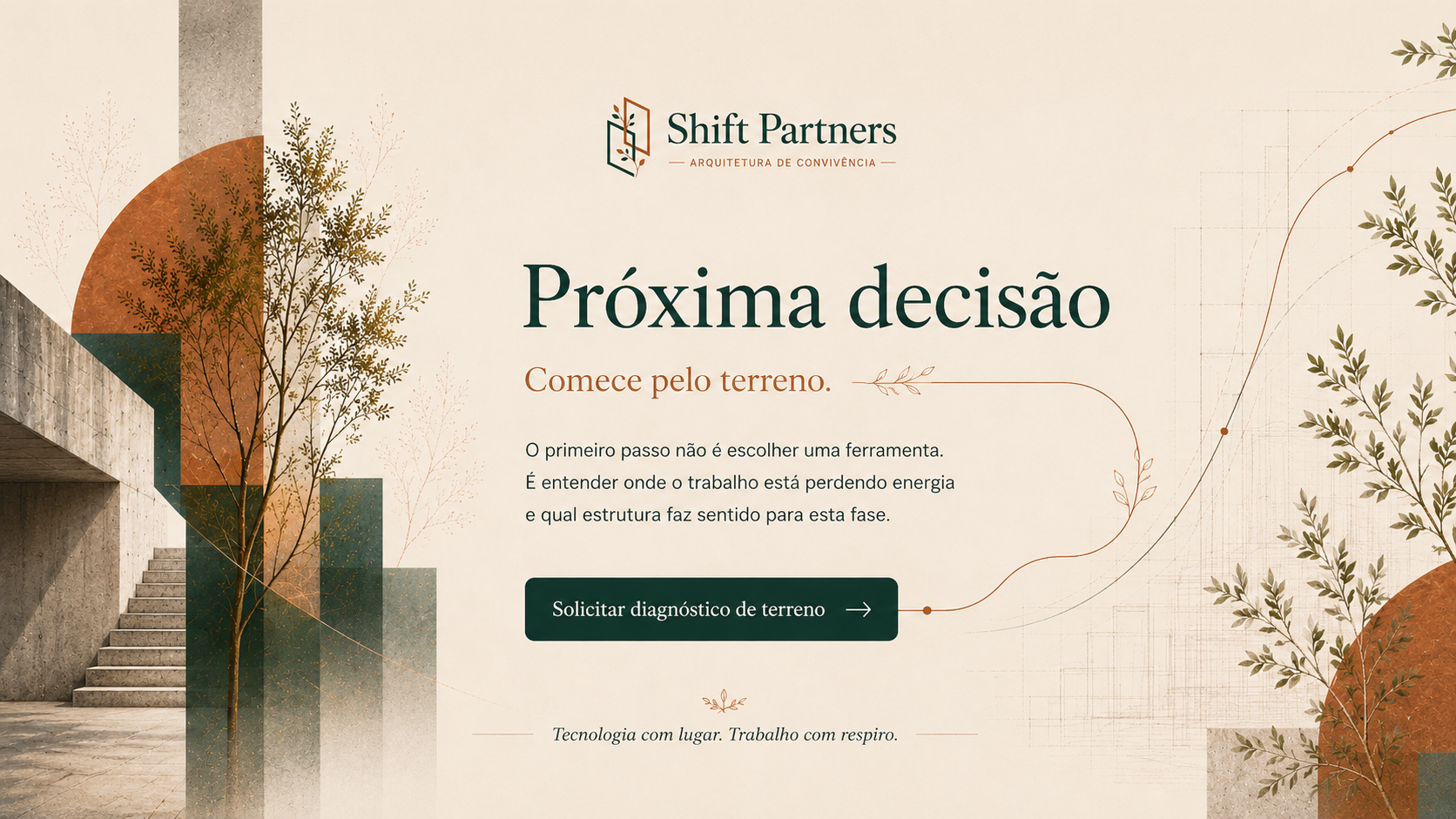 Próxima decisão. Comece pelo terreno.